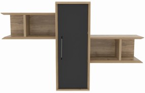 Fali polc Olida - Walnut, Black