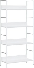 vidaXL 4 szintes fehér szerelt fa könyvespolc 60 x 27,6 x 124,5 cm