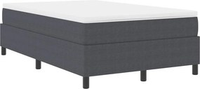vidaXL Boxrugós ágy Sötétszürke és Fehér 120 x 190 cm Bársonyos szövet