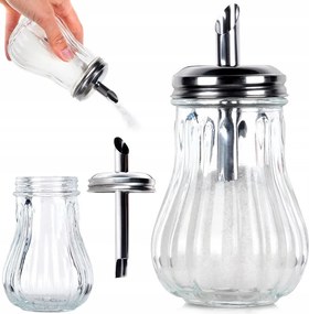 Cukrászda adagolóval Üveg adagoló Cukortartó Cukortartó