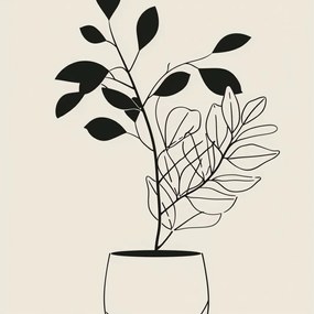 Poszter 60x60cm Egyszerű virágtartó