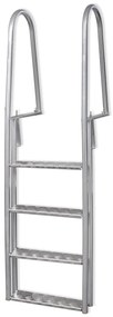 vidaXL 4-lépcsős alumínium dokk-/medencelétra 167 cm