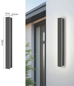 Brilagi - LINEAR kültéri fali LED világítótest, 12W, 230V, 3000K, IP65, antracit