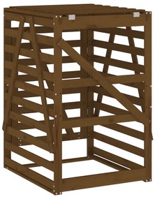 mézbarna tömör fenyőfa szemeteskuka tároló 84x90x128,5 cm