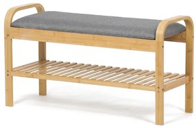 Natúr Bambusz Cipős, Szürke Betétekkel. DR-N1016 GREY2