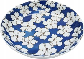 Kerámia Rizstányér 23,3cm Kék Fehér Virágokkal 157367