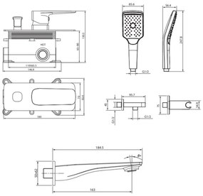 Cersanit S952-039 - LARGA fürdőkád szett falba építhető csappal, króm