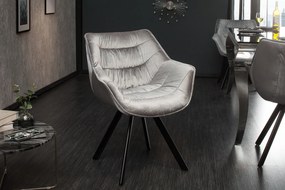 MATCH - design bársony szék - szürke