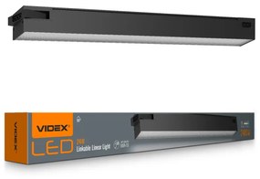 Design LED moduláris Videx 24W-os, 60 cm-es, 5000 K, fekete színű lámpa a BNL02 sorozathoz