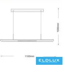UNIVERSO Függeszték LED 70W 5600lm CCT 1100x95mm IP20 fehér