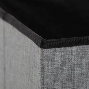 Tárolós Puff, Szürke Durva Szövet. TAB-462 GREY2