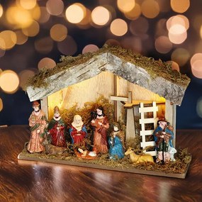 Solight LED karácsonyi fa háttérvilágításúbetlehem, 6x LED, 26 x 17 cm, 2x AA