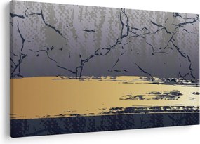 Kép - Kék és arany absztrakció N⁰1 (90x60 cm)