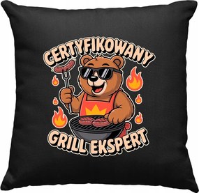 Grill párna szakértő maci mém vicc fekete