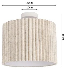 Brilagi - Felületre szerelhető csillár NORDIC WAVE 1xE27/15W/230V, átm. 32 cm, lenvászon/fehér