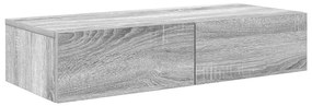 Falipolc fiókokkal szürke sonoma 80x33x17 cm műszaki fa