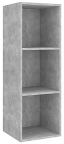 betonszürke szerelt fa falra szerelhető TV-szekrény 37x37x107cm
