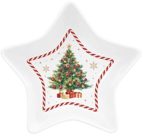 Karácsonyi porcelán csillag tál díszdobozban Christmas Tale Ø 15 cm