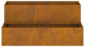 vidaXL Kerti cserép Rozsdás 100 x 60 x 45 cm Időjárásálló acél