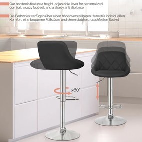 MIADOMODO Bárszék 2 db karfa nélkül fekete