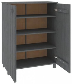 HAMAR sötétszürke tömör fenyőfa cipőszekrény 85 x 40 x 108 cm