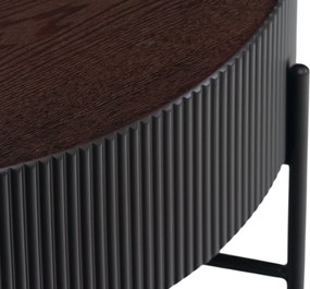 Corbi dohányzóasztal 80 cm nappaliba - sötét dió / matt fekete