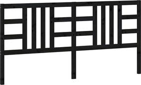 vidaXL fekete tömör fenyőfa ágyfejtámla 206 x 4 x 100 cm