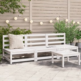 vidaXL 3 db fehér tömör fenyőfa karfa nélküli kerti kanapé 70x70x67 cm