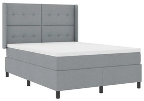 Boxspring Ágy Matrac és LED Fény Szürke 140x200 cm Szövet