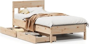 vidaXL tömör fenyőfa ágy matrac nélkül 90 x 200 cm