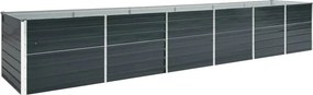 vidaXL antracitszürke horganyzott acél kerti magaságyás 480x80x77 cm