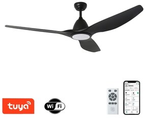 ZEVENTI - LED mennyezeti ventilátor URBINO LED/20W/230V Tuya Wi‑Fi fekete + távirányító