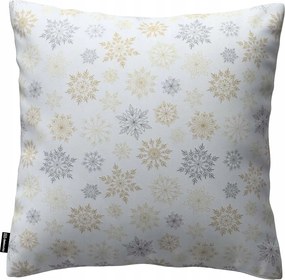 Párnahuzat 43x43 arany, ezüst csillagok fehér alapon
