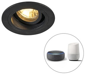 Okos beépített reflektor fekete kerek WiFi-vel GU10 - Chuck