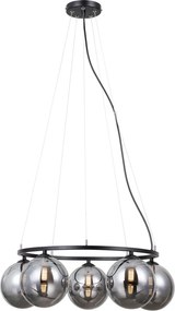 Italux modern függeszték molite matt fekete füstös itxpnd-1098-5r-bk