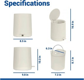 Krémszínű műanyag pedálos szemetes 5 l Fablo – Wenko