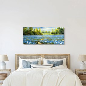 Kép - ösvény a mezőn, olajfestmény (120x50 cm)