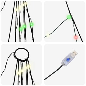 LED Karácsonyfák talajráccsal 112 LED-del Sokszínű 180 cm Fém