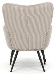 Bézs Kordbársony Relax Fotel Lábtartóval. AK-L7285 CRM6