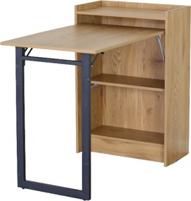 Összecsukható polcos íróasztal / számítógépasztal 102×58 cm, masszív kialakítással, aranytölgy – Intenso Home
