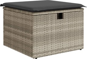 vidaXL világosszürke polyrattan kerti szék párnával 55 x 55 x 37 cm