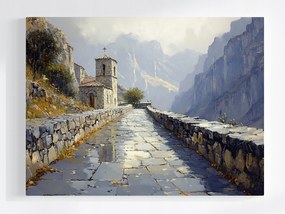 Canvas Vászonkép Hegyi Kápolna Templom Kő Ösvény 80x60