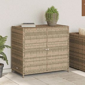 vidaXL bézs polyrattan kerti tárolószekrény 83x45x76 cm