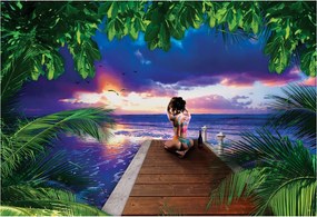 Fotótapéta Naplemente Tenger Pirs Nő vinil 208x146 +ragasztó