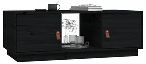 fekete tömör fenyőfa dohányzóasztal 100 x 100 x 40 cm