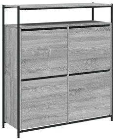 szürke sonoma cipőszekrény 4 kihajtható fiókkal 100x34x112 cm