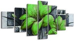 Gario Kézzel festett kép Gyönyöru zöld pipacsok - 7 részes Méret: 210 x 100 cm