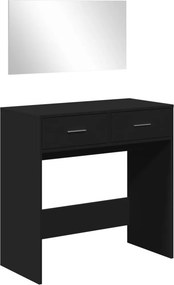 vidaXL fekete fésülködőasztal tükörrel 80x39x80 cm