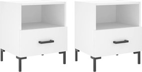 vidaXL 2 db fehér szerelt fa éjjeliszekrény 40 x 35 x 47,5 cm