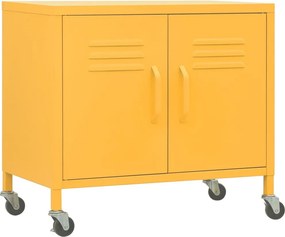 vidaXL mustársárga acél tárolószekrény 60 x 35 x 56 cm